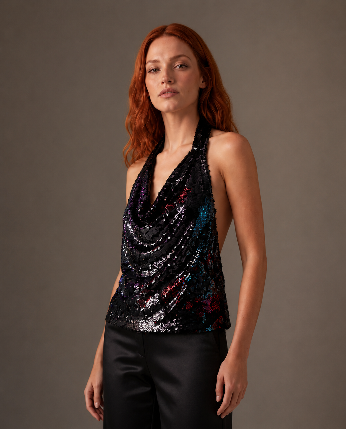 Top Halter Lantejoulas